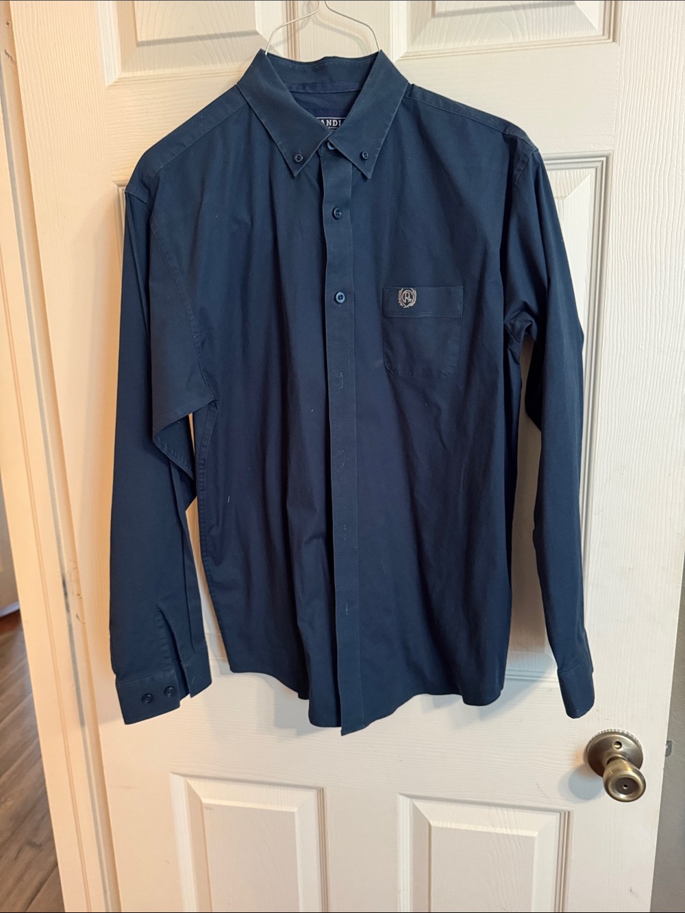 Men's Classic Long-Sleeve Button-Down Dress Shirt - Navy